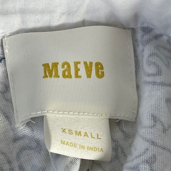 Anthropologie Maeve Ester NWT White/Blue Eyelet Top Sz XS - Picture 6 of 10